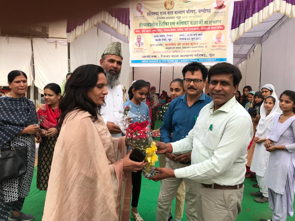 बाल कल्याण परिषद नूंह ने बच्चों के सर्वांगीण विकास के लिए किया समर कैंप का आयोजन