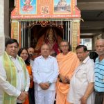 अग्रोहा धाम से चली रथयात्रा के ओल्ड फ़रीदाबाद पहुँचने पर स्वागत करने पहुंचे पूर्व उद्योग मंत्री विपुल गोयल