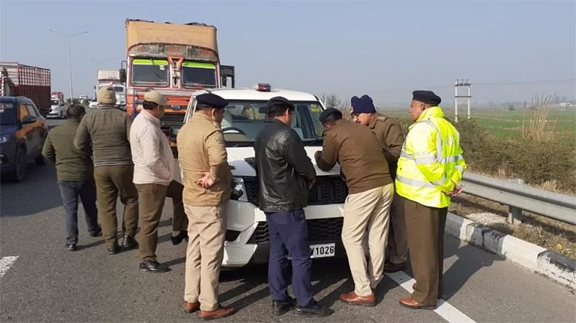 Truck collided with Anil Vij's escort, Vij's car also damaged, accident on KMP