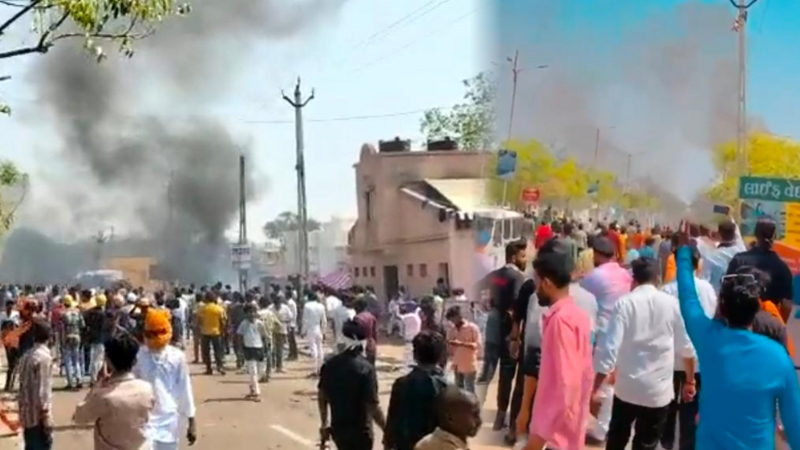 गुजरात के वडोदरा में शोभायात्रा पर पथराव:महाराष्ट्र में मंदिर के बाहर आगजनी, सांसद बोले- शराबियों ने हिंसा की