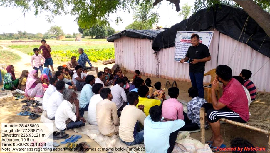 Horticulture Department Faridabad organized village level awareness camp in village-Mawai