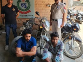 Crime Branch Uncha village team arrested two accused of vehicle theft along with stolen motorcycle
