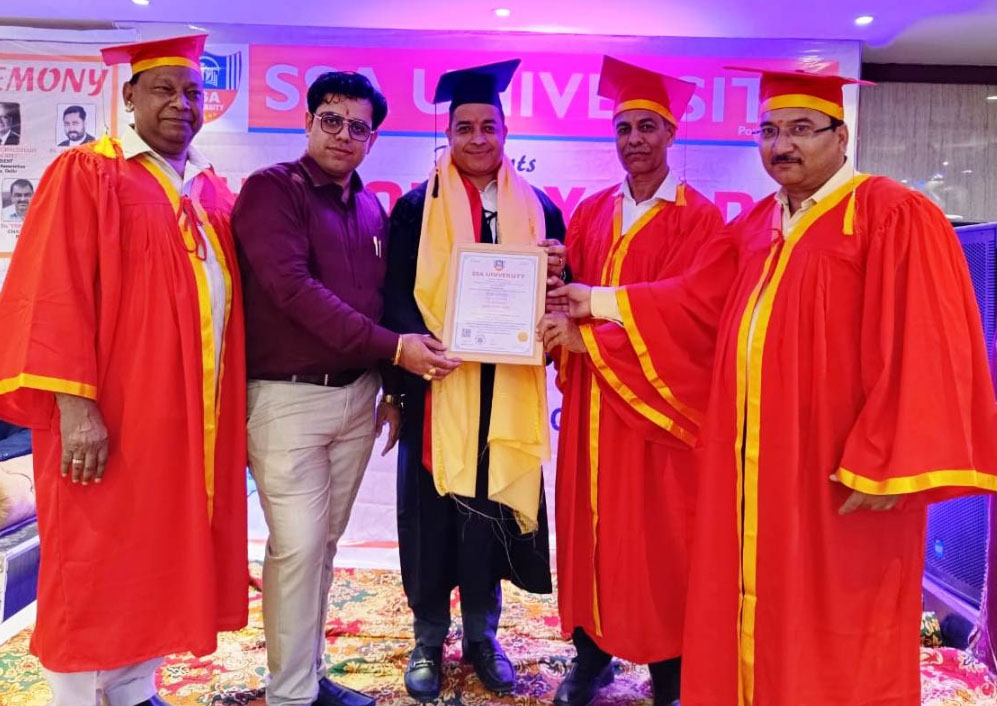 एसएसए यूनिर्वसिटी व काऊसिंल आफ भारतीय स्कूल एजुकेशन ने अधिवक्ताओं, समाजसेवियों को हॉनररी पीएचडी अवार्ड से किया सम्मानित