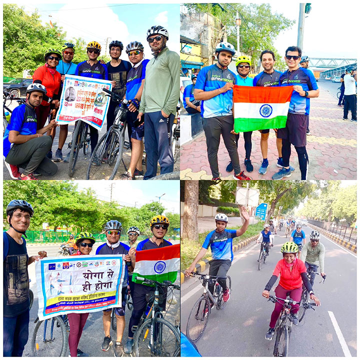 Cycle rally के माध्यम से सड़क सुरक्षा नियम बताए गए