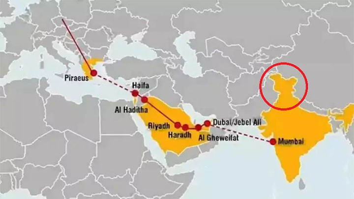 UAE ने PoK को भारत का हिस्सा दिखाया, इंडिया-मिडिल ईस्ट-यूरोप इकोनॉमिक कॉरिडोर का मैप जारी किया