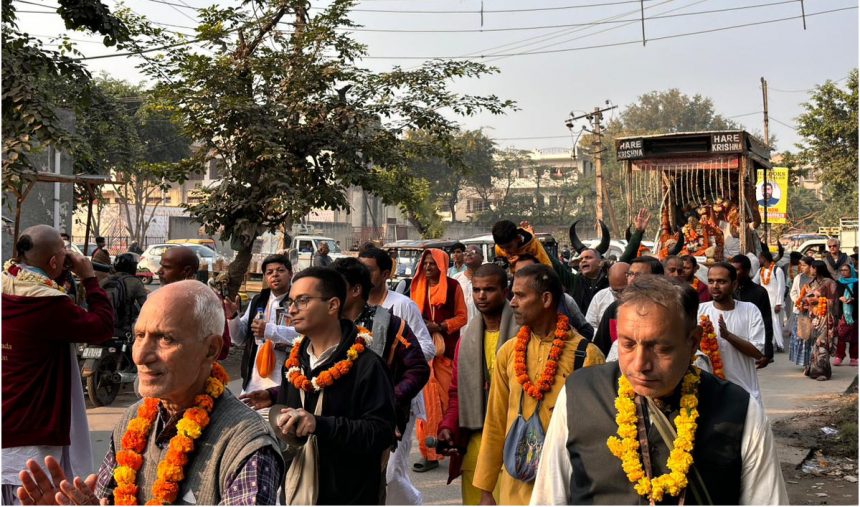 इस्कॉन फ़रीदाबाद ने अयोध्या की ओर जाने वाली पदयात्रा का बहुत ही हर्षोल्लास से स्वागत किया