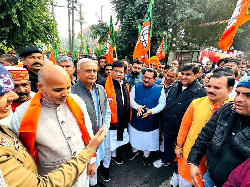 राष्ट्रीय अध्यक्ष जेपी नड्डा के रोड शो में शामिल हुए प्रदेश उपाध्यक्ष मंत्री विपुल गोयल