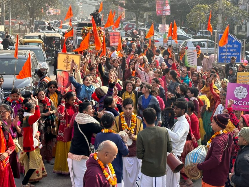 इस्कॉन फरीदाबाद ने अयोध्या राम मंदिर उद्घाटन समारोह बहुत ही हर्षोल्लास से मनाया।