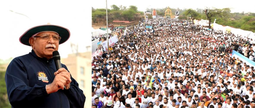 स्वच्छ हरियाणा-स्वच्छ भारत थीम को समर्पित हुई फरीदाबाद की हॉफ मैराथन