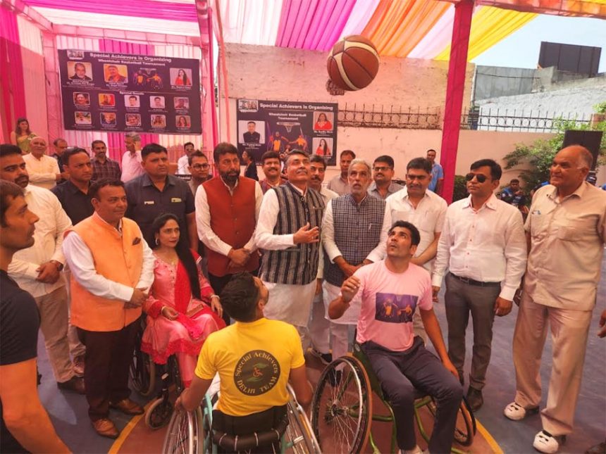 Special Achievers Trust organized basketball tournament for disabled people at SRS International School, Sector 88.