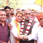 Union Minister of State Krishnapal Gurjar celebrated Holi at the house of MLA Rajesh Nagar.