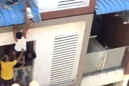 Do you remember the scene of saving a falling child: his mother committed suicide; the girl fell from her lap