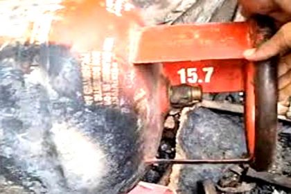 The cylinder caught fire as soon as the stove was lit; There was a blast in the refrigerator compressor.