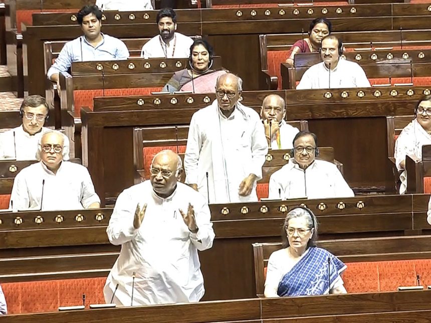 Sonia Gandhi made me president: Kharge in Rajya Sabha