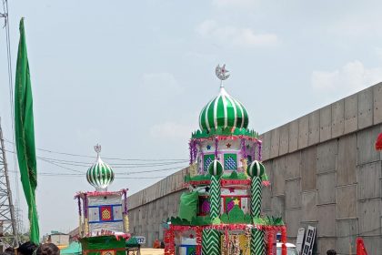 Tajiya processions were taken out in various districts of the city regarding Moharram.