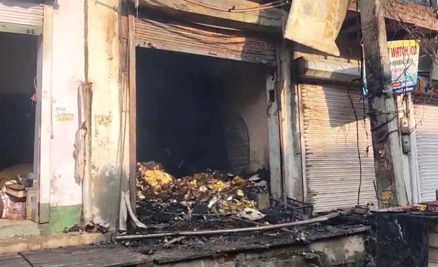 A huge fire broke out in a store near Air Force Road