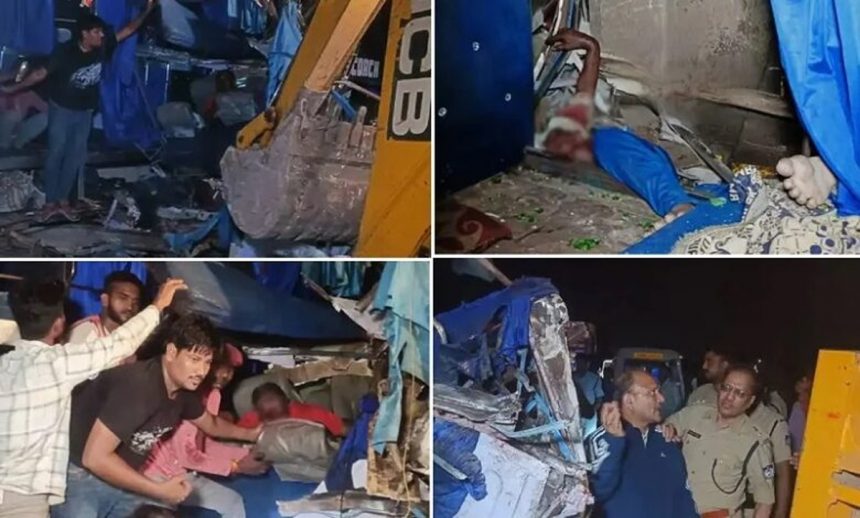 खड़े डंपर में बस घुसी​​​​, 9 की मौत, 24 घायल