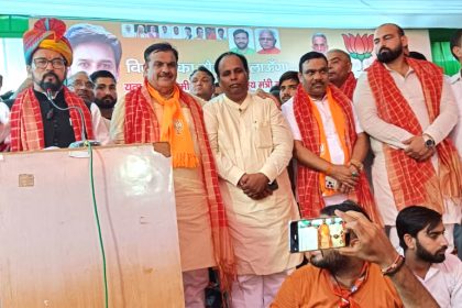 It is necessary for Tekchand Sharma to win for the overall development of Prithla area: Anurag Thakur.
