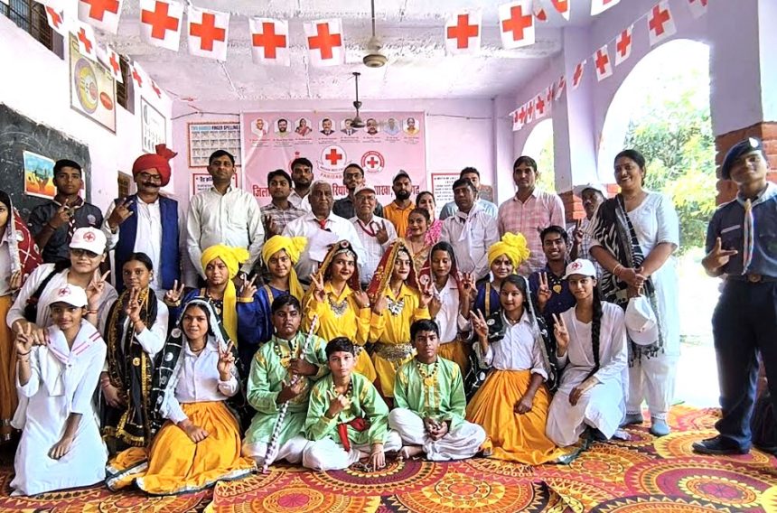 The third day of the 5-day Junior Red Cross Camp started with Red Cross prayer and Red Cross flag song