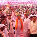 People gathered in the victory resolution public meeting in Shiv Durga Vihar, supported the victory.