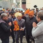 Minister of State Rajesh Nagar got a warm welcome in Lakadpur village.