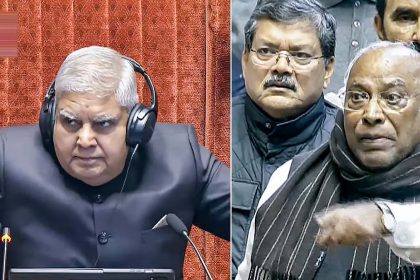 Rajya Sabha Chairman Dhankhar and opposition leader Kharge debate