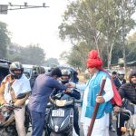 Special awareness campaign conducted by community policing team towards road safety and traffic rules at Ajraunda Chowk.