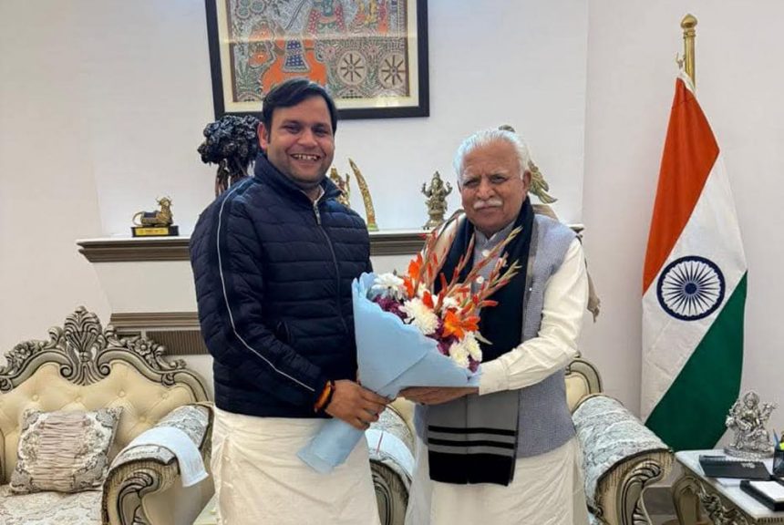 Gaurav Gautam met Union Minister Manohar Lal regarding the development of Palwal.