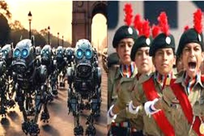 Robotic dogs for the first time in Army Day Parade: March past of Girls NCC-Women Agniveer Detachment
