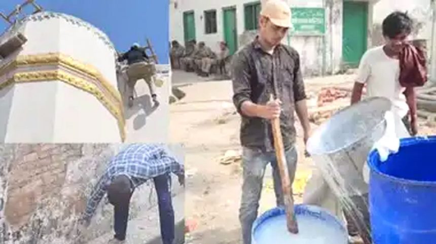 Painting of Sambhal Jama Masjid started: 10 workers employed under the supervision of ASI