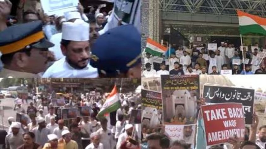 Students took to the streets in Kolkata against the Waqf law