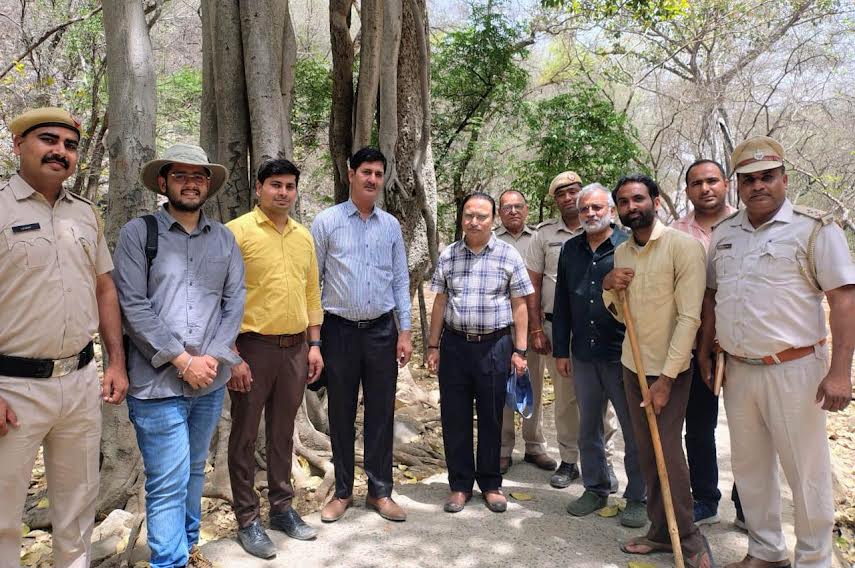 Haryana State Biodiversity Board members conducted a survey of Spring Valley and Mangar Bani located in village Mangar