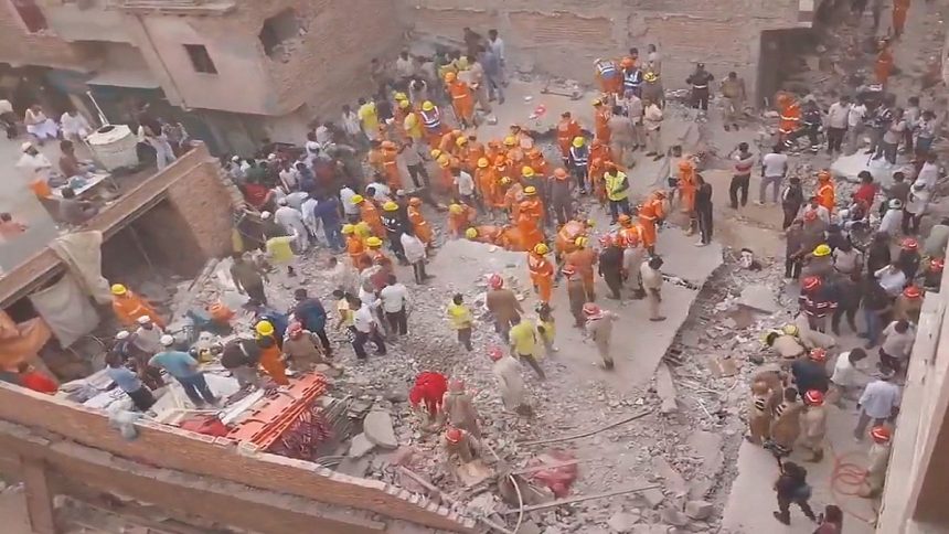 4-storey building collapses in Delhi: 11 dead so far, more than 10 people still trapped under the debris