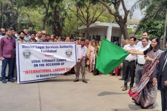 DLSA Faridabad organized awareness camps on the occasion of International Labor Day