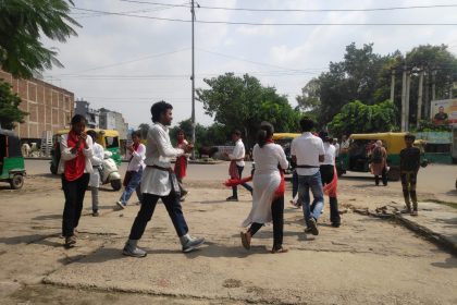 The message "Addiction is the destroyer of life, liberation is the savior of life" was given through street play
