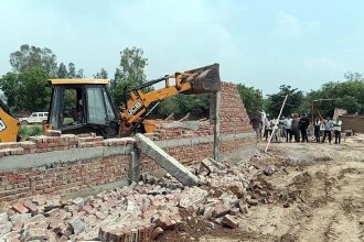 Demolition of illegal industrial colony being built on 36 acres