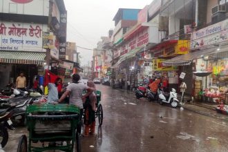 Torrential rain brought relief to people from the humid heat