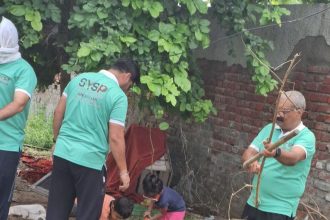 A special plantation drive was organised in the industrial area; children also participated