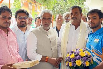 Young shooter Kapil Bainsala was honored by Union Minister of State for Cooperation in Faridabad