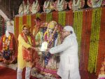 On the fourth day of Navratri, a grand puja of Mata Kushmanda was held at Maharani Vaishno Devi Temple, where MLA Satish Fagna paid obeisance.