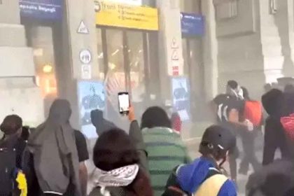Palestine supporters resort to vandalism and arson in Italy: 60 policemen injured