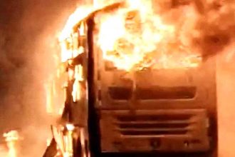 Fire breaks out in moving bus in Andhra Pradesh, 20 burnt alive: Bike collides with bus and gets stuck in fuel tank