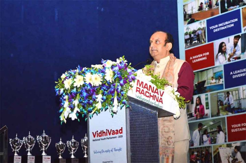 At the Youth Parliament of Manav Rachna University, Dr. Trivedi inspired the youth towards justice-oriented reform of the laws of India.