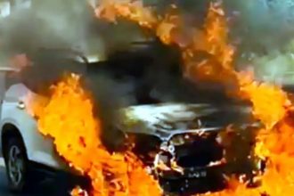 Car catches fire on Delhi-Mumbai-Vadodara Expressway, woman and children escape