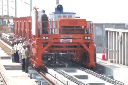 PM Modi inspects bullet train station in Surat