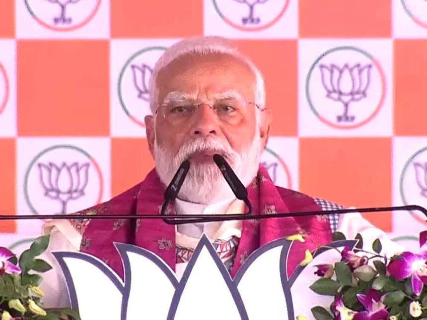 "RJD members learn extortion from 'R' and ransom from 'F'": PM Modi in Bhagalpur: "Their schools train scams from 'G' and nepotism from 'P'."