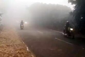 The fog has intensified the cold, reducing visibility to 10 meters; people are resorting to bonfires to keep warm.