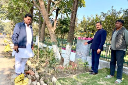 The road from Block D to Sector 10 Park Hospital is being renovated and beautified.