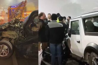 On the Delhi-Mathura National Highway, a drunk Scorpio driver completely wrecked a Mercedes and a Thar, leaving one person injured.