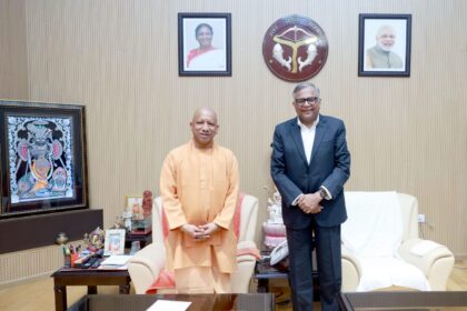 Chief Minister Yogi Adityanath and Tata Group Chairman N Chandrasekaran discussed future proposals.